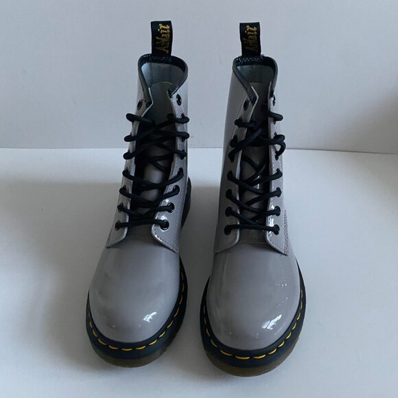 NWT Dr. Martens 1460 Zinc Gray Lamper Patent Leather Women's Boots Size 7 27635 - Picture 4 of 16